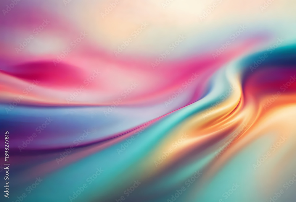 Obraz premium Ethereal Blurred Background with Fluid Shapes and Vibrant Colors, Flowing Waves and Dreamy Softness.