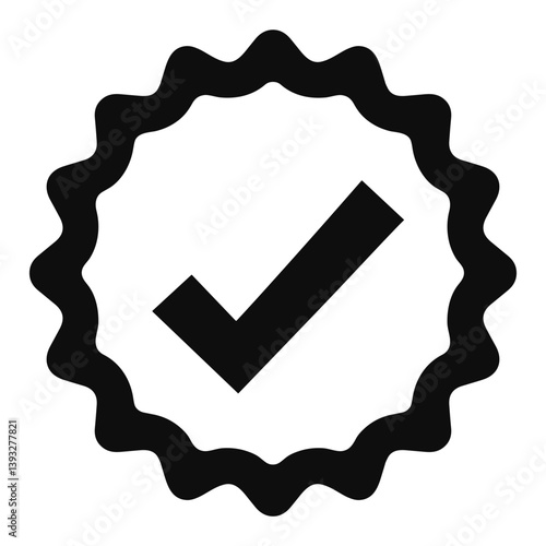 Minimalist checkmark badge icon for confirmation or verified status in user interface