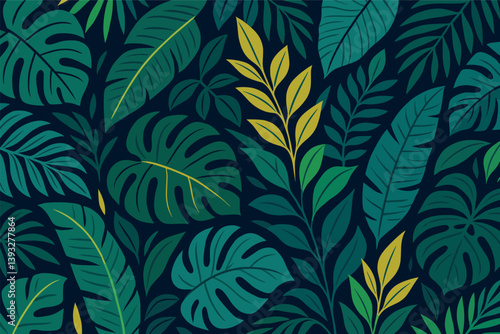 Green leafy background with a lot of green leaves