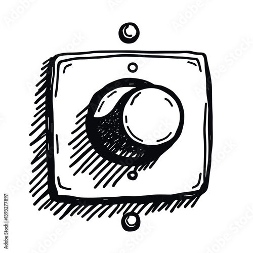 Hand-drawn control panel knob icon for UI system adjustments or audio settings