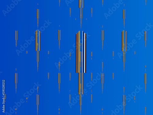 Digital abstract blue background, falling knives