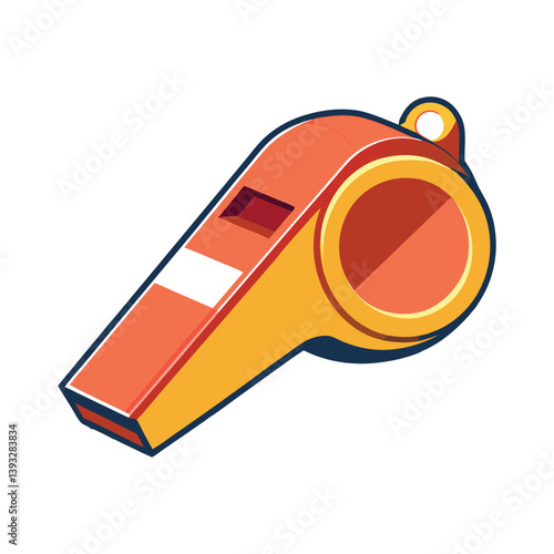 Minimalist vector illustration of Soccer Whistle for referees on white background
