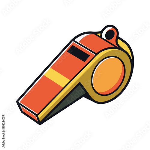 Minimalist vector illustration of Soccer Whistle for referees on white background

