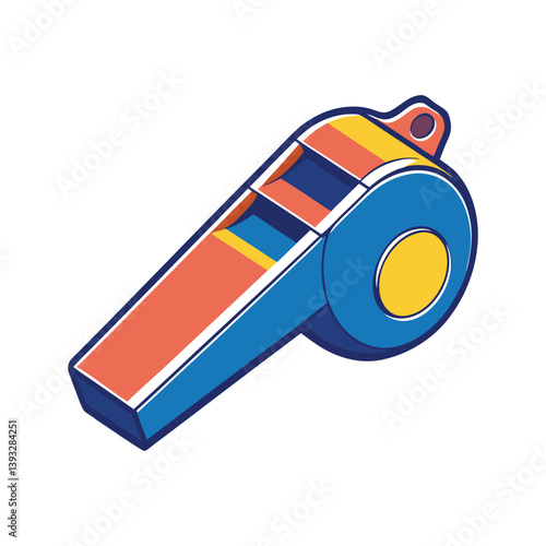 Minimalist vector illustration of Soccer Whistle for referees on white background
