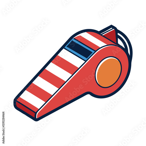 Minimalist vector illustration of Soccer Whistle for referees on white background
