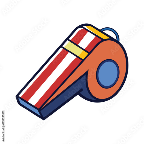 Minimalist vector illustration of Soccer Whistle for referees on white background
