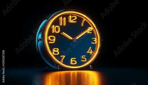 Wallpaper Mural A beautifully illuminated vintage alarm clock against a dark background Torontodigital.ca