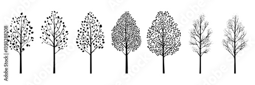 Collection of Aspens vector icons, Aspens illustration art