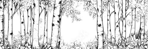 Collection of Aspens coloring book vector designs, Aspens vector graphics