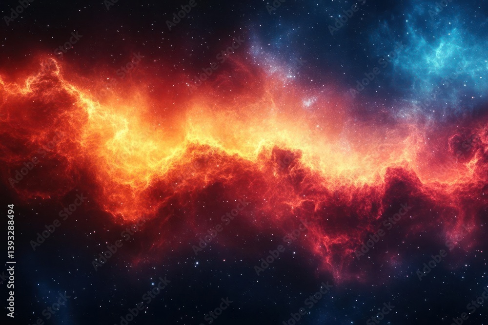 Fototapeta premium Fiery nebulae in deep space