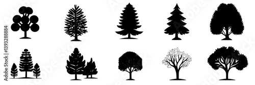 Collection of Sequoias vector icons, Sequoias vector graphics