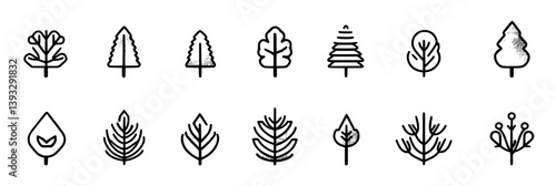 Collection of Larches vector icons, Larches vector graphics