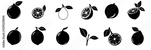 Collection of Lemons vector icons, Lemons vector illustrations