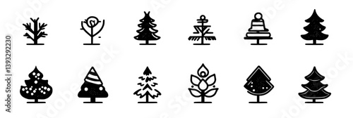 Collection of Spruces vector icons, Spruces vector graphics