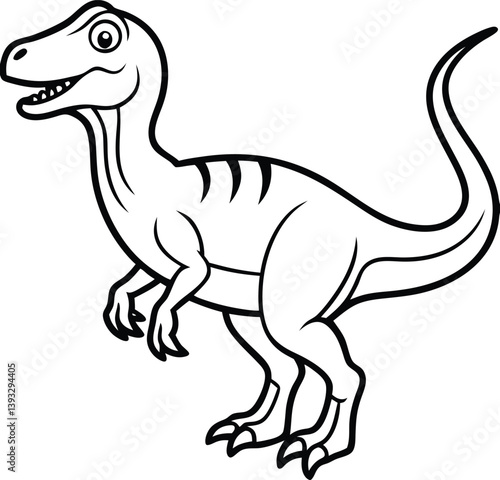 Allosaurus Line art Design With White Background 