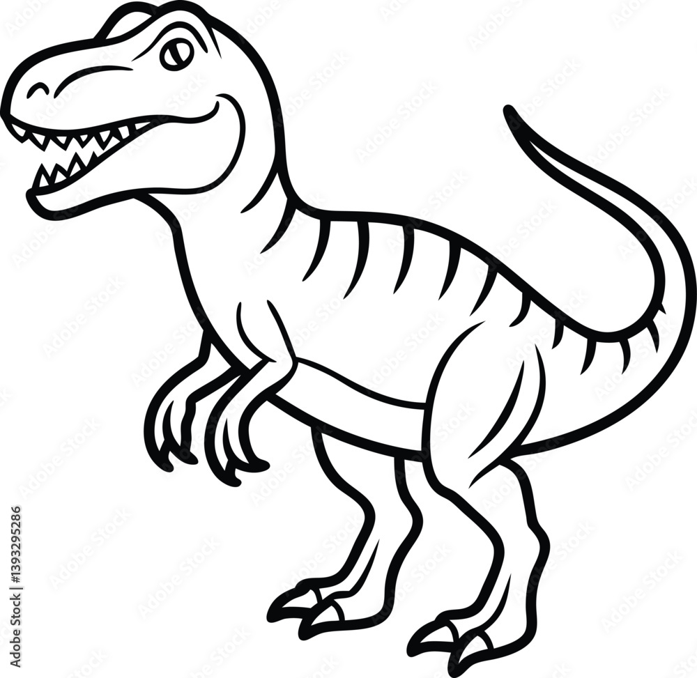 Naklejka premium Allosaurus Line art Design With White Background 
