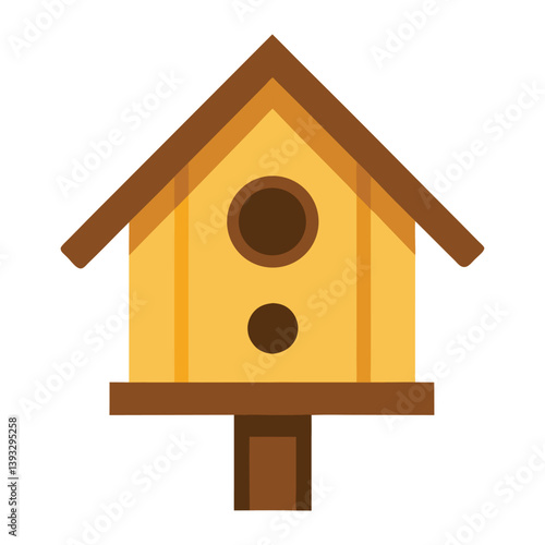 wooden birdhouse white background.