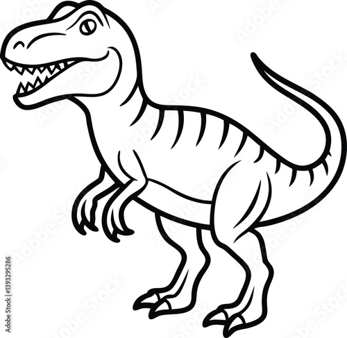 Allosaurus Line art Design With White Background 
