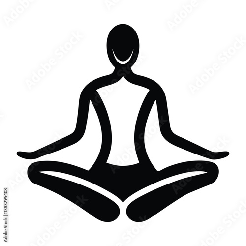 yoga lotus position healthy lifestyle on a white background.