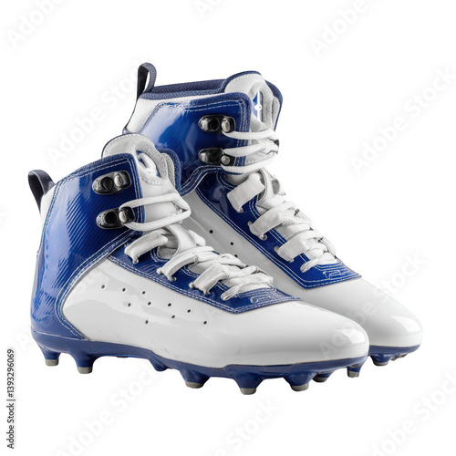 Dynamic action sports gear american football cleats studio setting high-contrast viewpoint performance focus