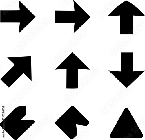Free Download Set of Simple Black Arrows for icons Design - GFXLoad