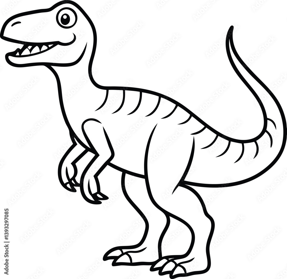 Allosaurus Line art Design With White Background Allosaurus Line art Design With White Background