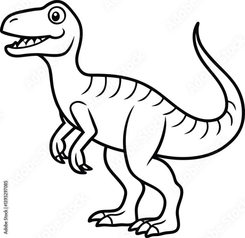 Allosaurus Line art Design With White Background 