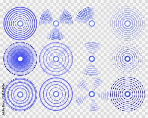 Concentric sonar waves pulse rhythmically in perfect radial symmetry. Water ripple expands softly, simulating calm wave reaction. Seismic rings vibrate outward, echoing distant ground motion.