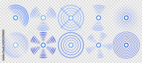 Concentric sonar waves pulse rhythmically in perfect radial symmetry. Water ripple expands softly, simulating calm wave reaction. Seismic rings vibrate outward, echoing distant ground motion.