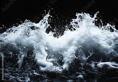 Wallpaper Mural Intense water waves crashing with vigorous foam details creating stunning black and white imagery : Generative AI Torontodigital.ca