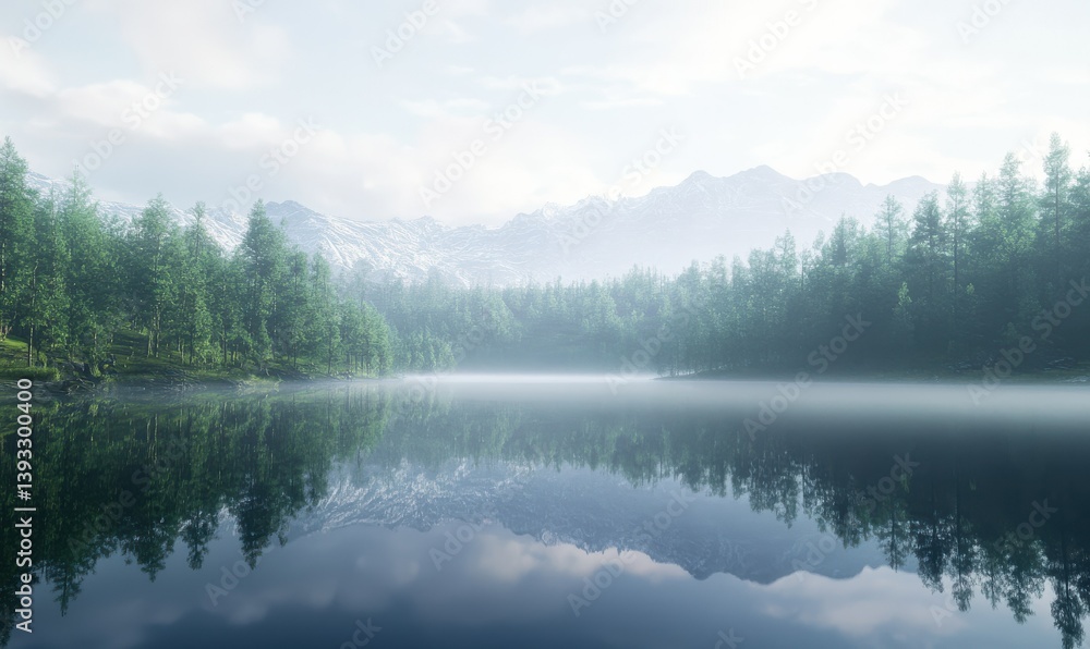 Fototapeta premium morning mist over the lake