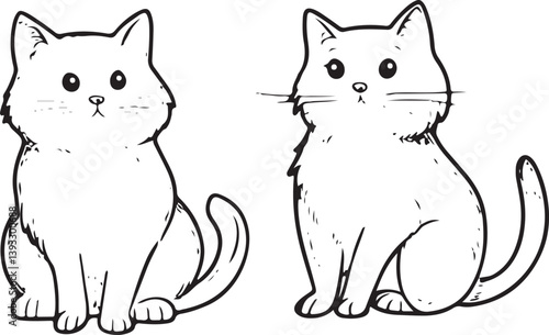 doodle drawing of cats