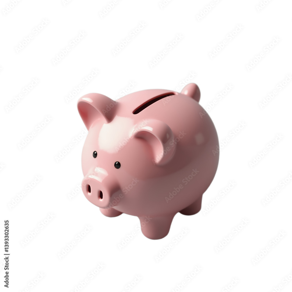 Pink piggy bank for saving coins and managing finances, made of ceramic with glossy finish and smooth texture Pink piggy bank for saving coins and managing finances, made of ceramic with glossy finish and smooth texture