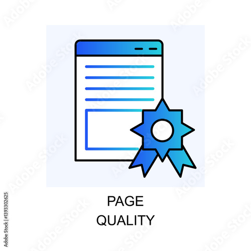 Vector for Page Quality. A design emphasizing the importance of content quality and website performance with editable stroke.