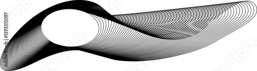 Vector with centered circle and outer shape composed of lighthearted, bouncy curves forming an abstract outline.