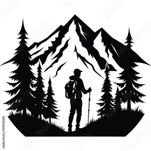 vector illustration of a man with a backpack