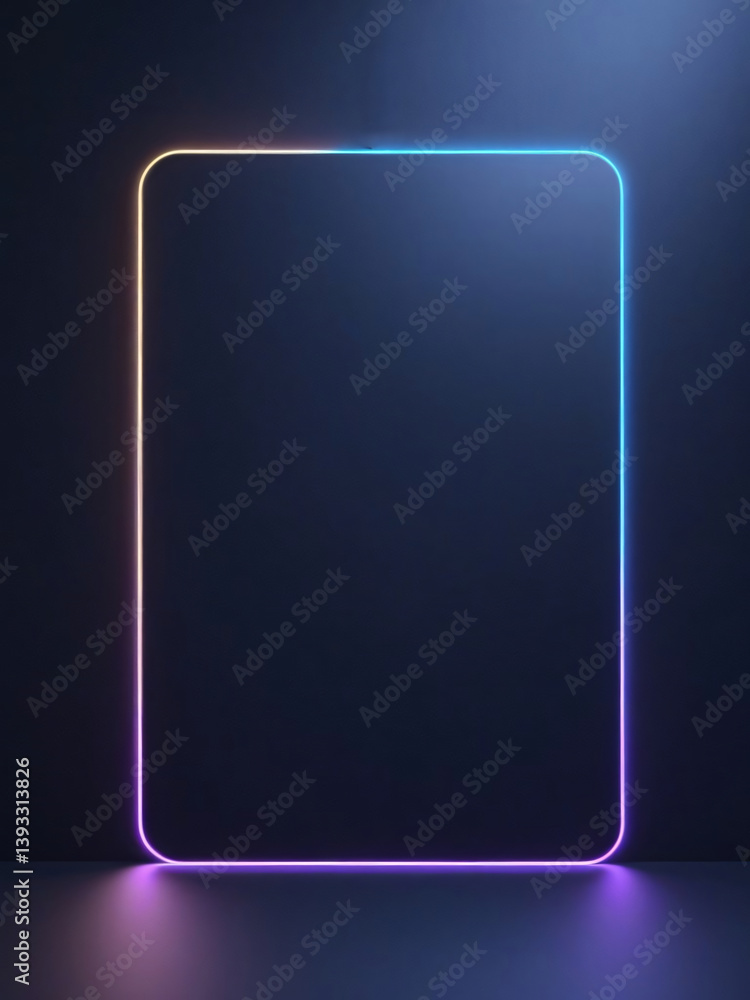 Fototapeta premium Neon Drak Blue Abstract Background
