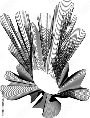 Central circular void encased by numerous uneven protruding shapes forming a dense and complex outer abstract structure.