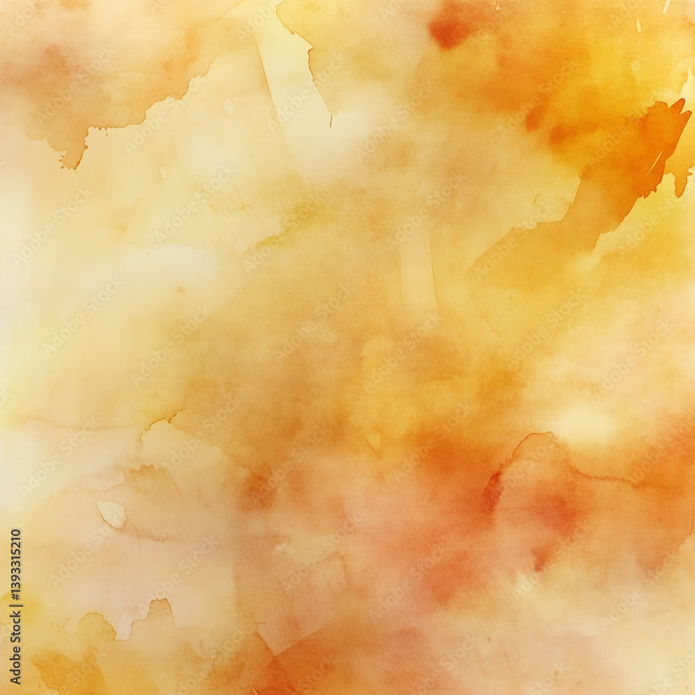 Obraz premium Bright Yellow Orange Watercolor Texture, Abstract Sunny Wash Background for Cheerful Designs