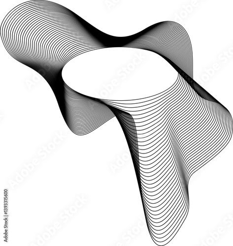 Vector element featuring a round center with undefined, loose contours expanding into an unstructured form.