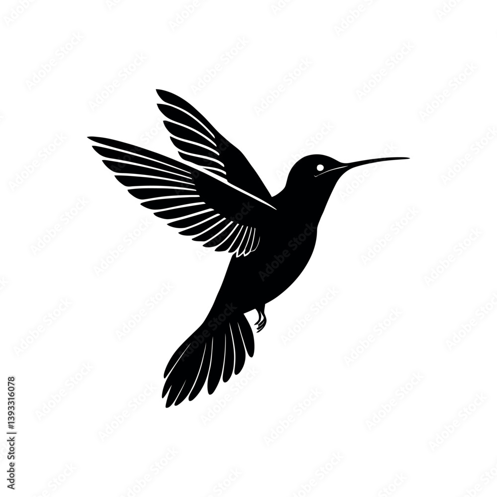 Obraz premium hummingbird silhouette logo vector line art logo design