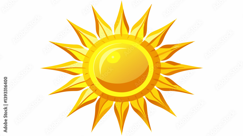 Yellow sun icon set, sunshine and solar glow, sunrise or sunset. Decorative circle full and half sun and sunlight. Hot solar energy for tan. Vector sign Yellow sun icon set, sunshine and solar glow, sunrise or sunset. Decorative circle full and half sun and sunlight. Hot solar energy for tan. Vector sign