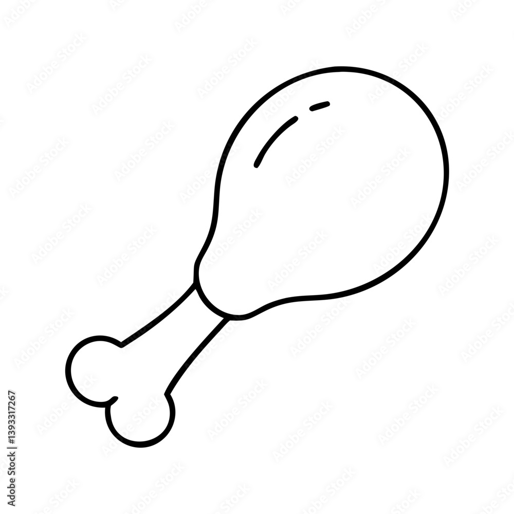chicken drumstick icon, chicken drumstick line art - simple line art of chicken drumstick, perfect for chicken drumstick logos and icons chicken drumstick icon, chicken drumstick line art - simple line art of chicken drumstick, perfect for chicken drumstick logos and icons