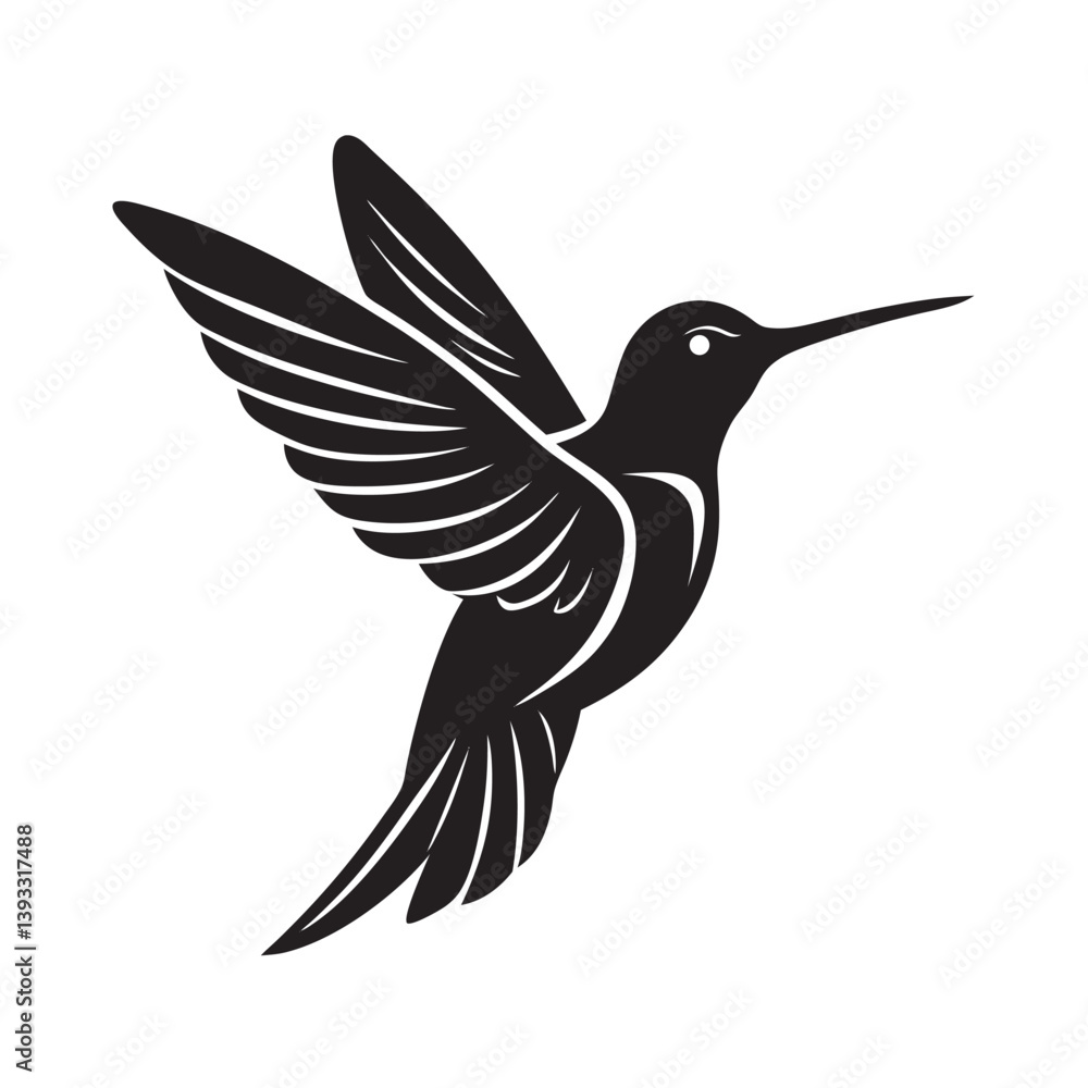 Hummingbird Elegant Line Drawing Hummingbird Elegant Line Drawing