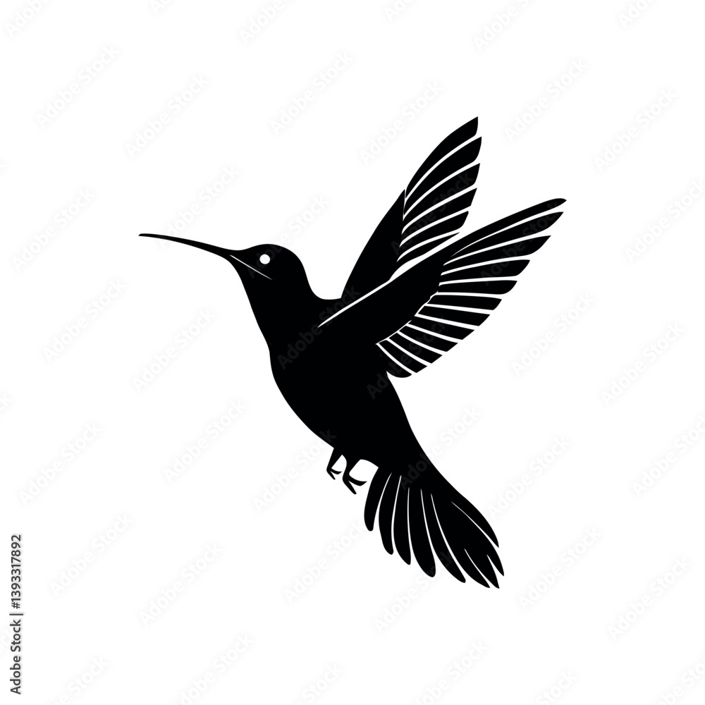 Obraz premium hummingbird silhouette logo vector line art logo design