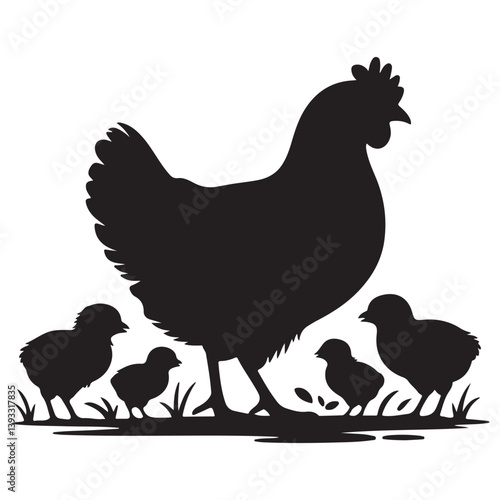 vector illustration of a chicken set 