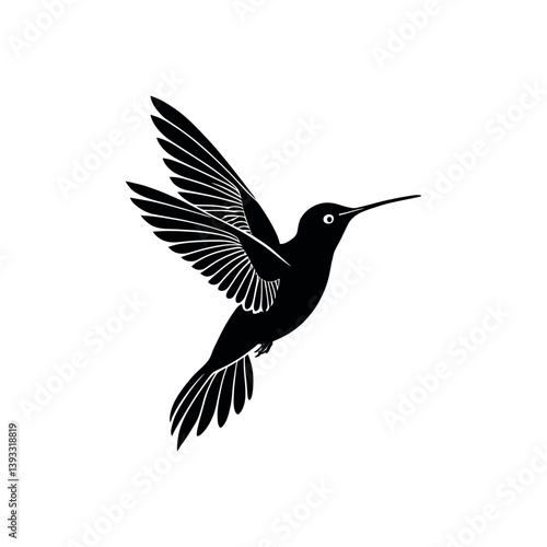 hummingbird silhouette logo vector line art logo design