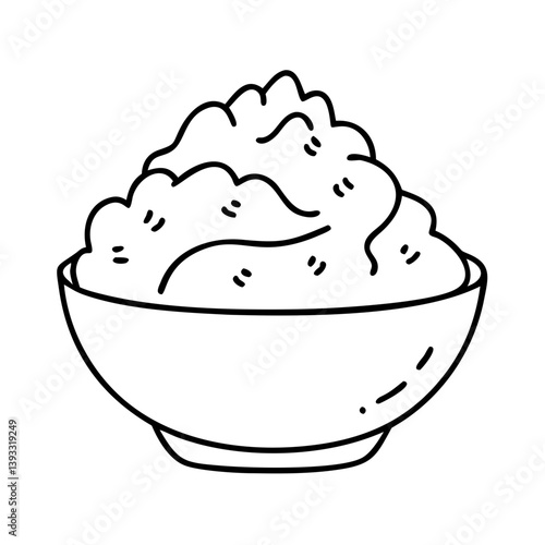 mashed potatoes icon, mashed potatoes line art - simple line art of mashed potatoes, perfect for mashed potatoes logos and icons