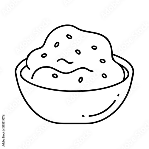 mashed potatoes icon, mashed potatoes line art - simple line art of mashed potatoes, perfect for mashed potatoes logos and icons