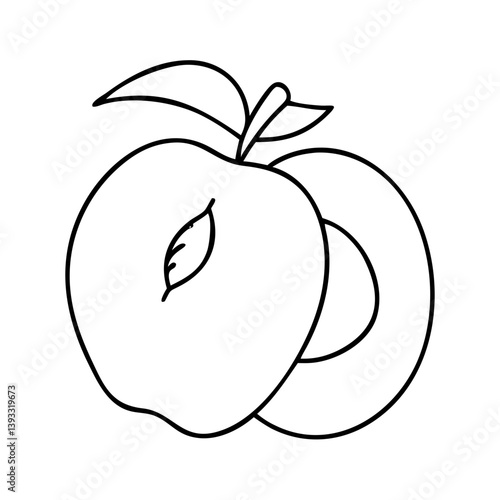 peach icon, peach line art - simple line art of peach, perfect for peach logos and icons